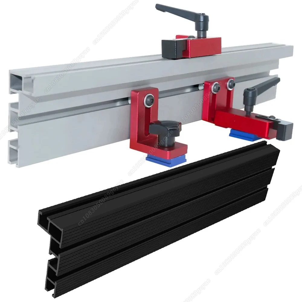 

300-500mm Sliding Brackets T-Slot Aluminium Profile Fence 30/45/75 Type Miter T-track Backer for Table Saw Woodworking Workbench