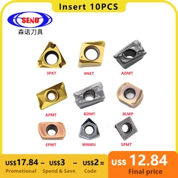 10 pz fresa inserti in metallo duro lama di tornitura piastra Cutter tornio CNC strumento 3PKT 4NKT AOMT BDMT BLMP EPMT WNMU SPMT fresa