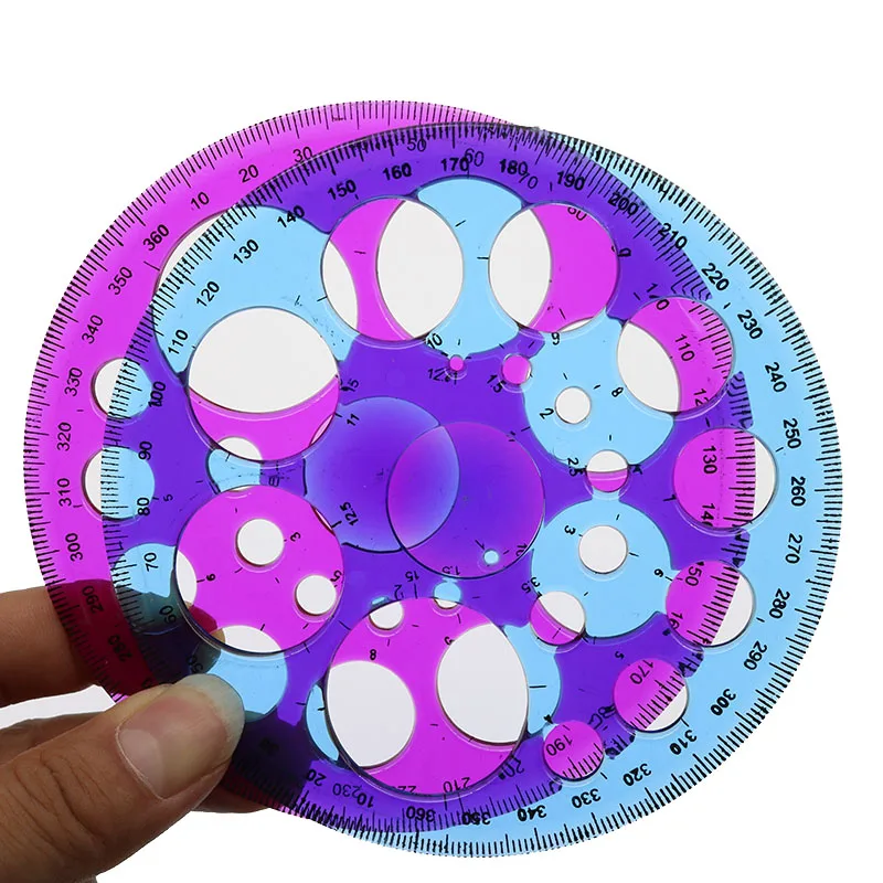 1pc New Tool Round Template Ruler Office Drawing Embossing Mold Circular Template 360 Degree Ruler