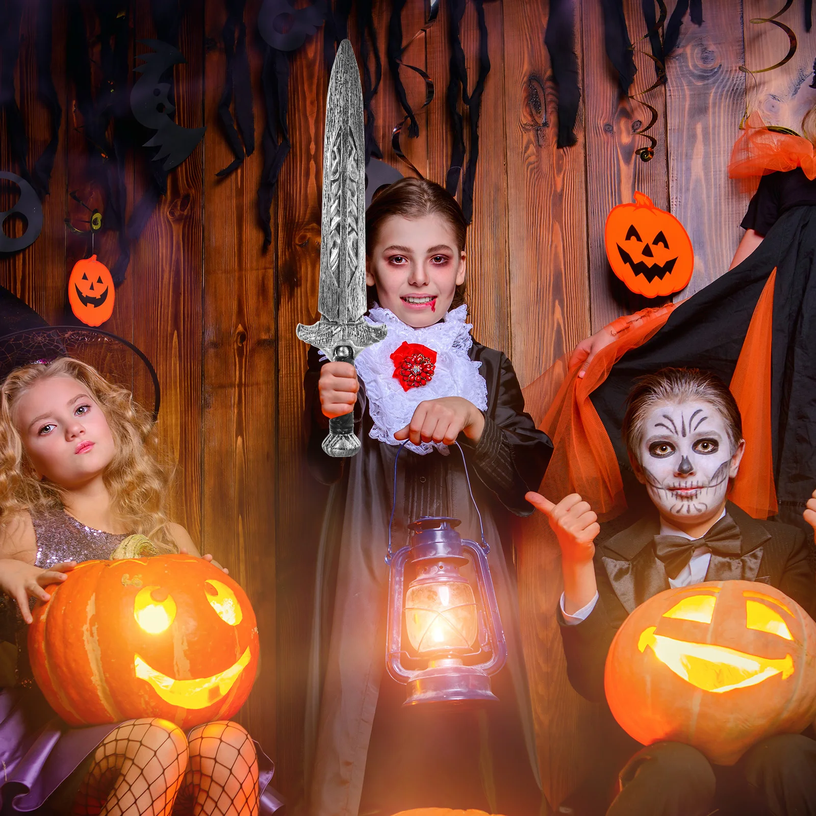 Accessorio per spada romana simulata in plastica resistente per giochi cosplay per feste di Halloween, accessorio per giocattoli con spada