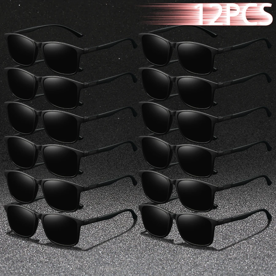 

12PCS Fashion Classic Square UV400 Sunglasses Men Women Driving Colorful Trendy Lightweight Outdoor Goggles