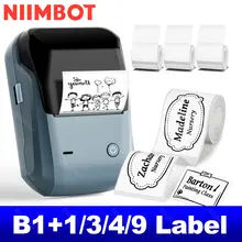 Niimbot b1 impressora térmica portátil com fitas 2 Polegada máquina de etiquetas adesivas mini bluetooth fabricante de etiquetas à prova dwaterproof água rolo