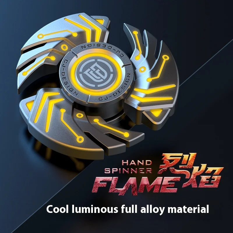 Flame Metal Fidget Spinner Night Glow multifuncional negro Tech Student Set mano juguetes para dedos retorcidos juguete para aliviar el estrés