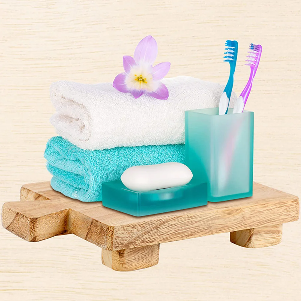 

Wooden Soap Tray Holder Decorative Plate Shower Dish Pedestal for Bathroom Kitchen Practical Storage Rack Keeps Soap