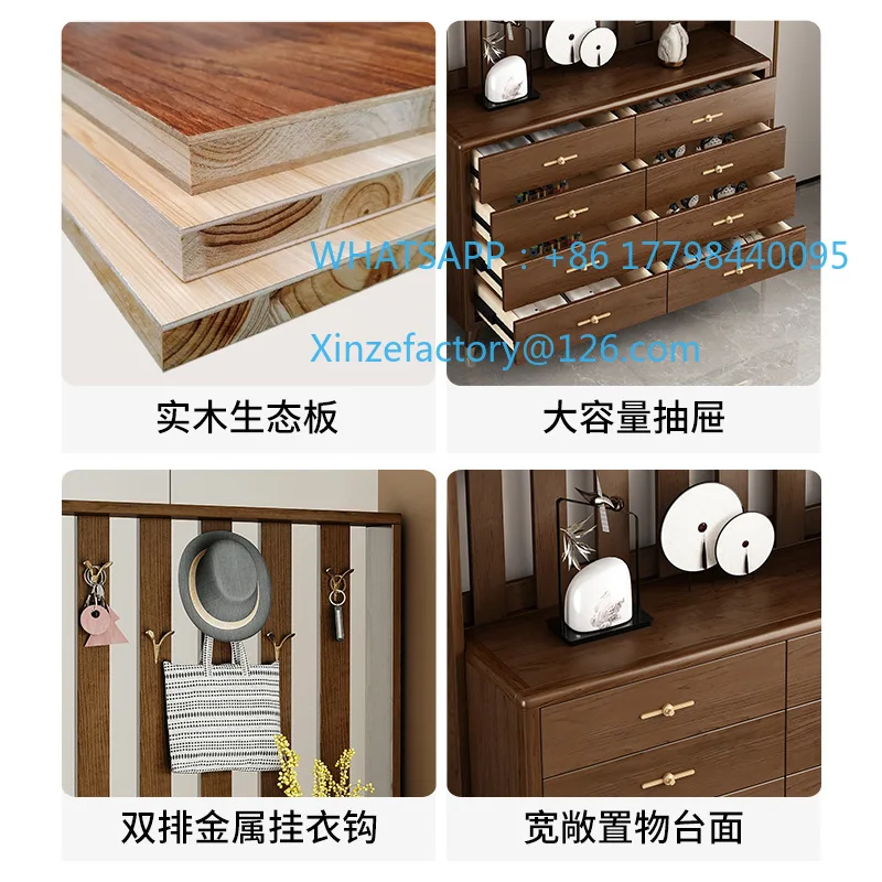 Customizable New Chinese-style chest cabinet Hanging hanger Integrated storage cabinet Home door Partition cabinet