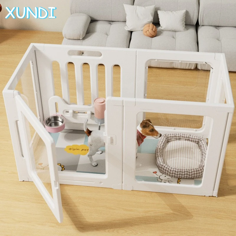 

Temporary Pet Playpen, Chew Proof 1 Inch Reinforced Clear Pet Fence, Washable Isolation Care Room