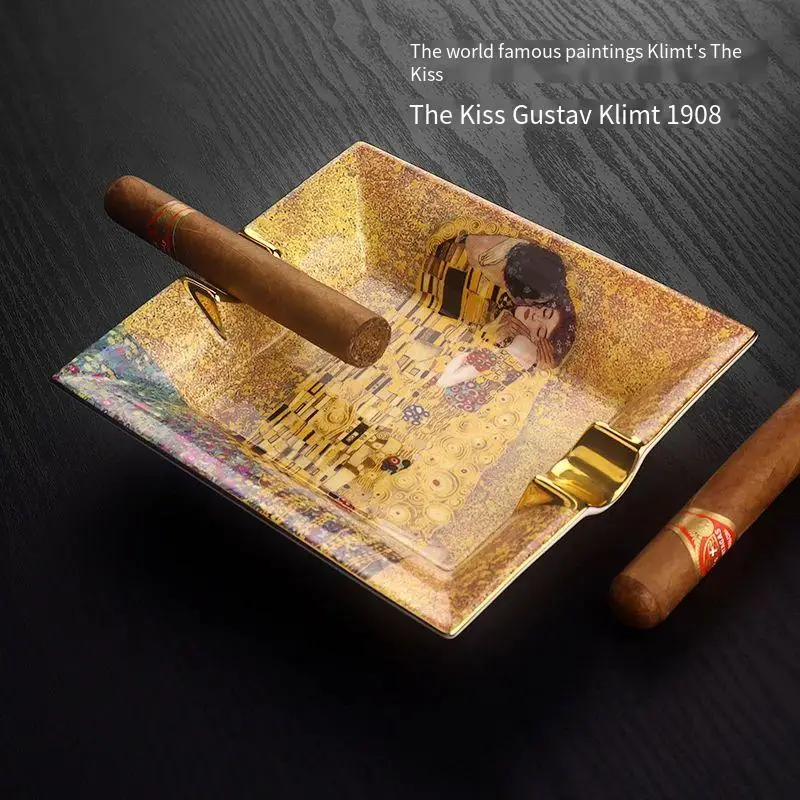 

Костяной фарфор, пепельница для сигар, ретро, индивидуальная домашняя керамическая тарелка для сигарет, пепельница, украшение, всемирно известные аксессуары для рисования