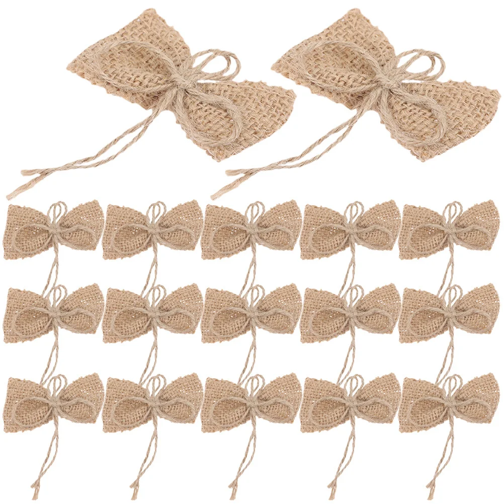 

15Pcs Small Rustic Burlap Bows Wedding Birthday Party Christmas Decorations Gift Wrapping Craft Supplies Burlap Bows