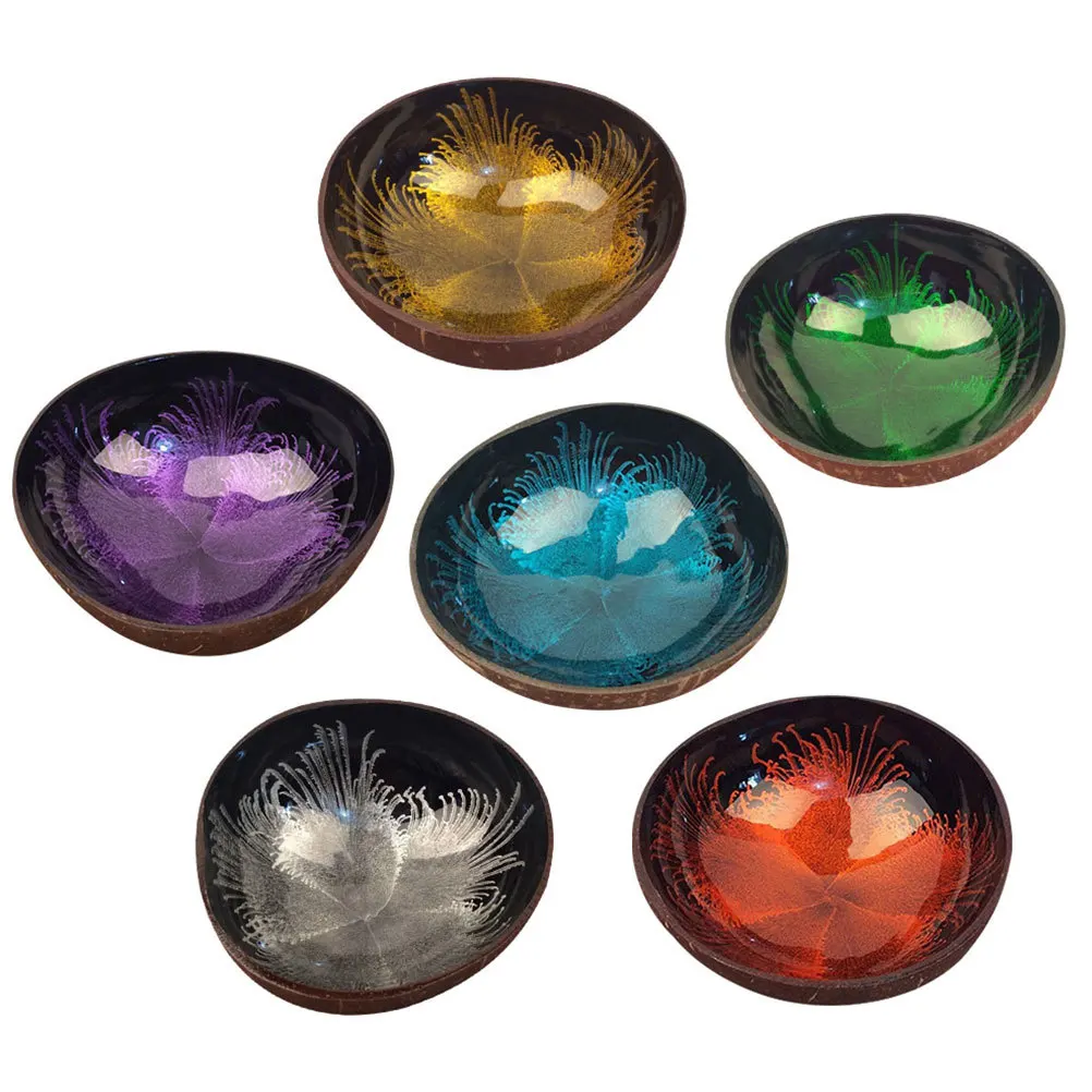 

2Pcs Coconut Shell Candy Bowl Natural Storage Decorative Desktop Holder Eco Friendly Chic Design Coconut Shell Bowl