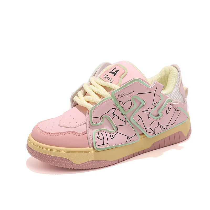 2023 New Casual Heightening Women's Sports Thick Sole Shallow Mouth Soft Sole Autumn Versatile Student Flat Sole Board Shoes