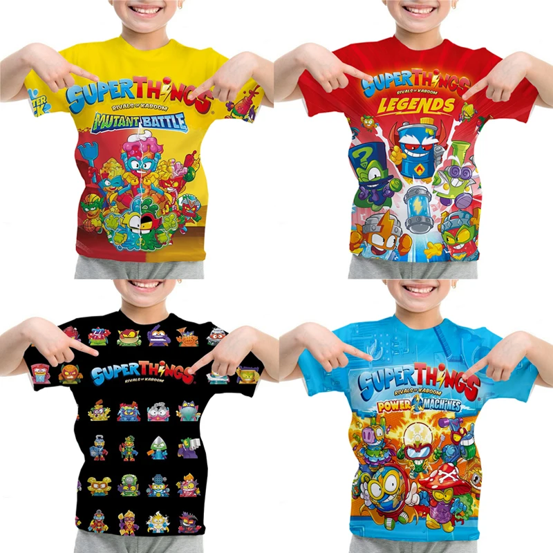 Game SuperThing Print Kids T-Shirt Children Clothing Boys Cartoon T Shirt Summer Casual Tops Tees Girls Short Sleeve T-shirts