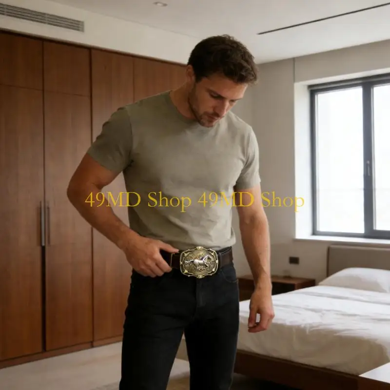 49MD Punk Hipsters Belt Buckle Metal Belt Buckle Western Fashionable Buckle Replacement for Casual and Party Wear