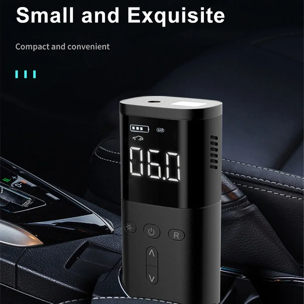 

Electrical Air Pump motorcycle Air Compressor with LED Lamp Power Bank Function Wireless Tire Inflatable Pump Inflator