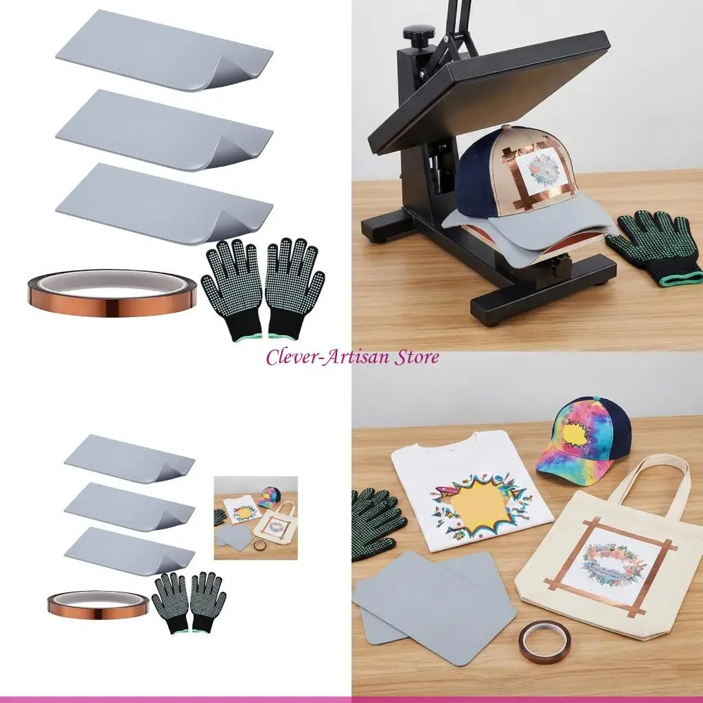 

E06B Набор универсальных силиконовых подушек с нескользящим дизайном для термопресса