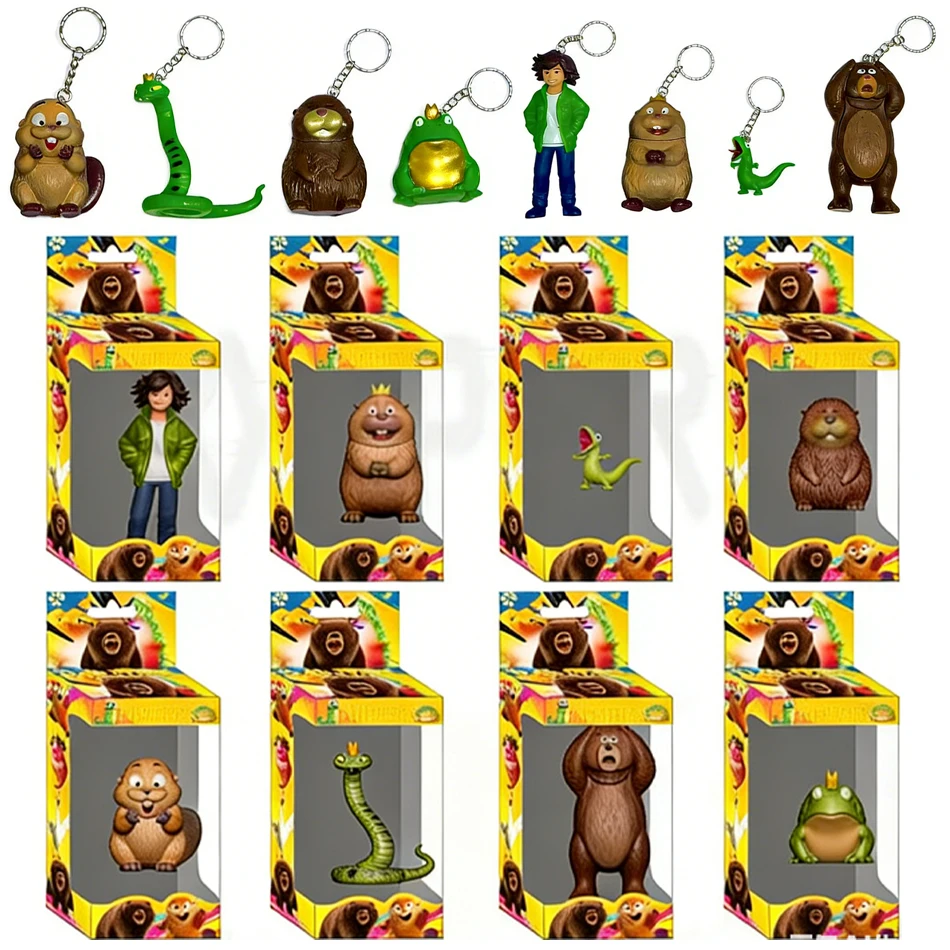 ديزني هوبرز 8 قطع/صندوق، سلسلة مفاتيح شخصيات بيفر المتحولة من البولي فينيل كلوريد، لعبة قلادة قابلة للتجميع للأطفال والبالغين والمعجبين