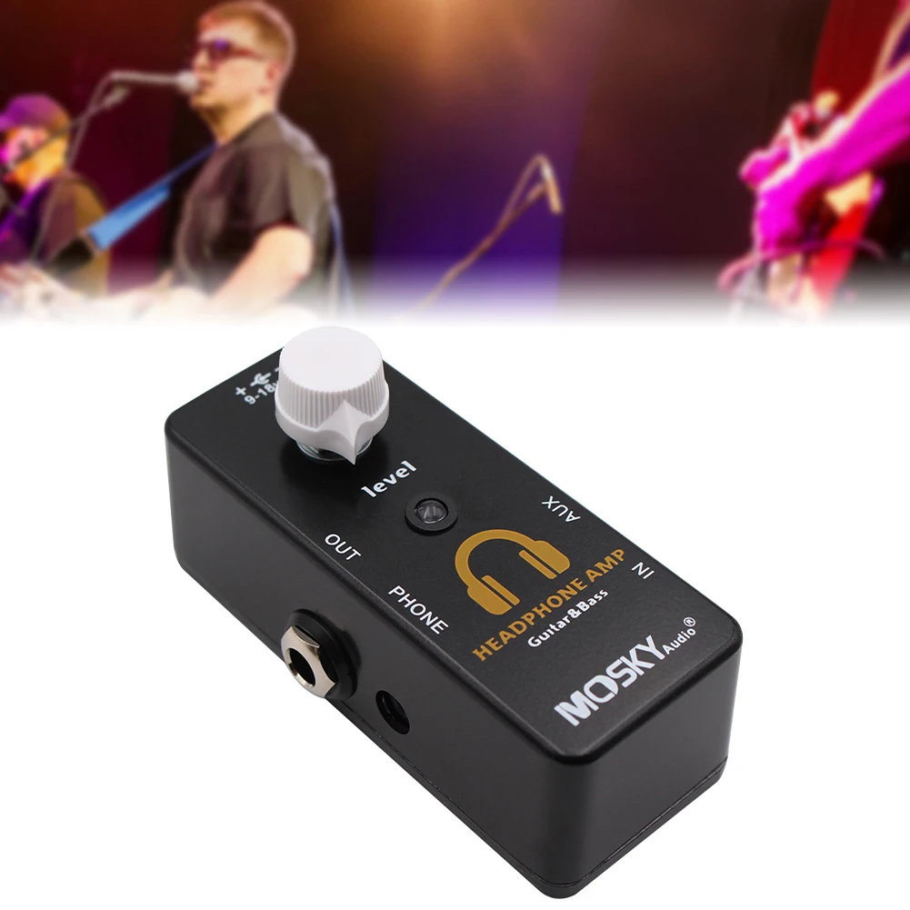 

Compact Guitar Effect Pedal Music Accessory Stereo Output Headphone Speaker Guitar Practice Tool Volume Control Knob