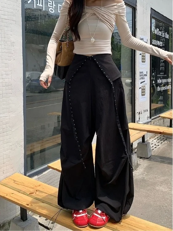 سراويل عمل جافة عالية الخصر للنساء لصيف 2025 سراويل طويلة غير رسمية واسعة الساق متعددة الاستخدامات تصميم Sensibili Ele #2