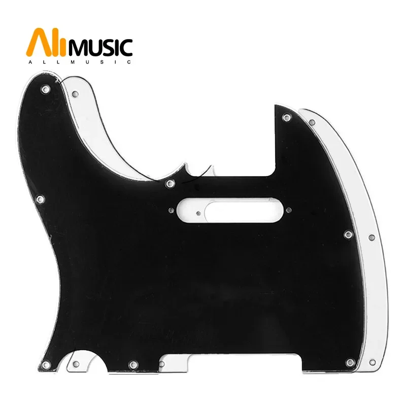 Left Hand TL Style Pickguard 3Ply Single Coil Pickup Hole 8 Screws Hole Scrate Plate for Electric Guitars Black/White