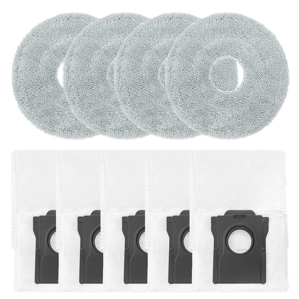 

Комплект из 4 сменных насадок для швабры и 5 мешков для сбора пыли для роботов-пылесосов JONR X1 MAX, Everybot Q11, Deerma X80 ULTRA/X90 Ultra