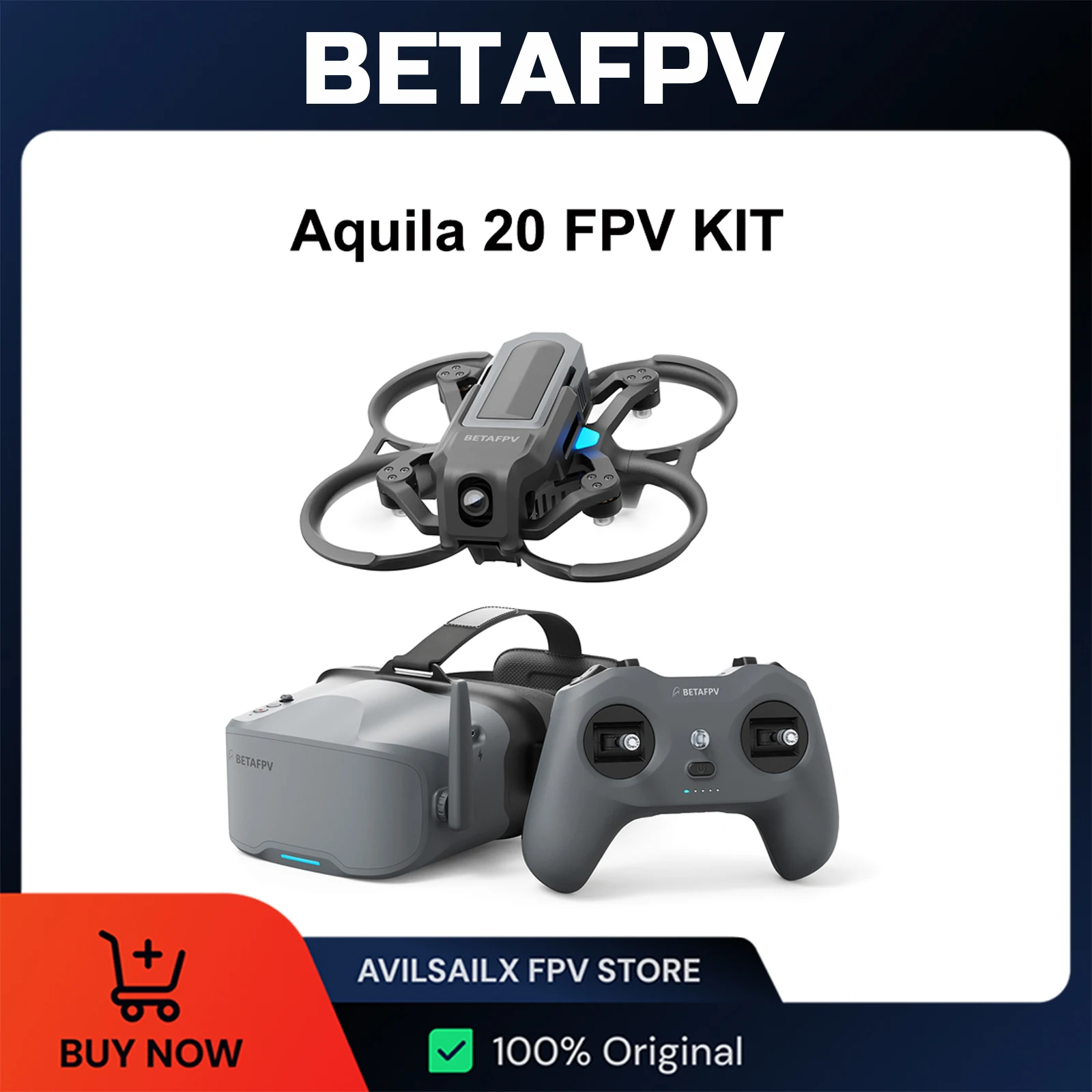 

BETAFPV Aquila20 Комплект FPV VR04 Очки FPV ExpressLRS 2,4G LiteRadio 4 SE Радиопередатчик RC Аналоговая модель Дрон