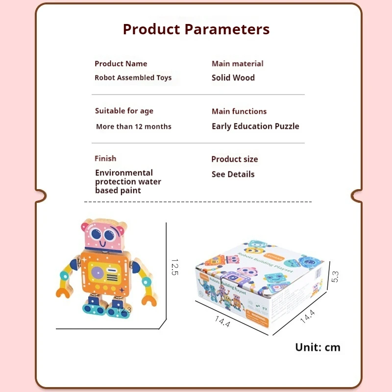 Set di blocchi di costruzione di Robot magnetici in legno per bambini giocattolo in legno impilabile Robot giocattolo creativo immaginazione educazione novità giocattolo per bambini