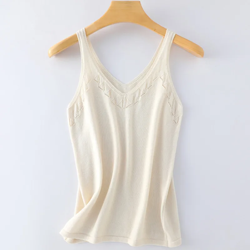 Été 100% coton débardeurs Base sauvage court paragraphe mince solide gilet femme fond t-shirts femmes Sexy sans manches tricot T-Shirt