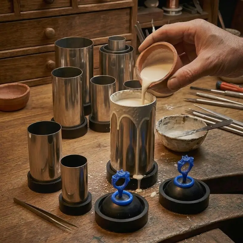 Jewelry Making Tools Durable Flask With Rubber Base Professional Tool  Lost Wax Casting Master Mold Making Handcraft