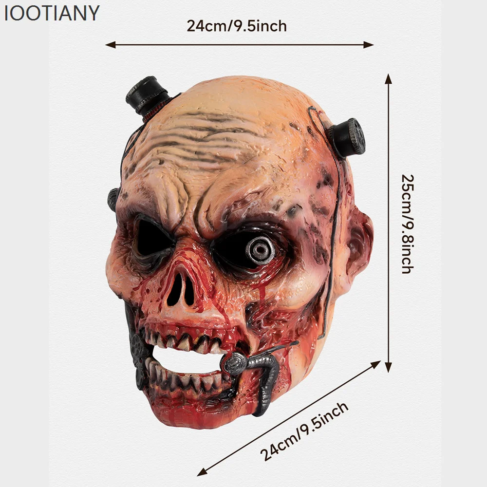Maschera horror zombie di Halloween Maschera spaventosa spaventosa 3D Festa di Halloween Teschio Demone Maschera di sangue Costume cosplay per adulti Vestire oggetti di scena