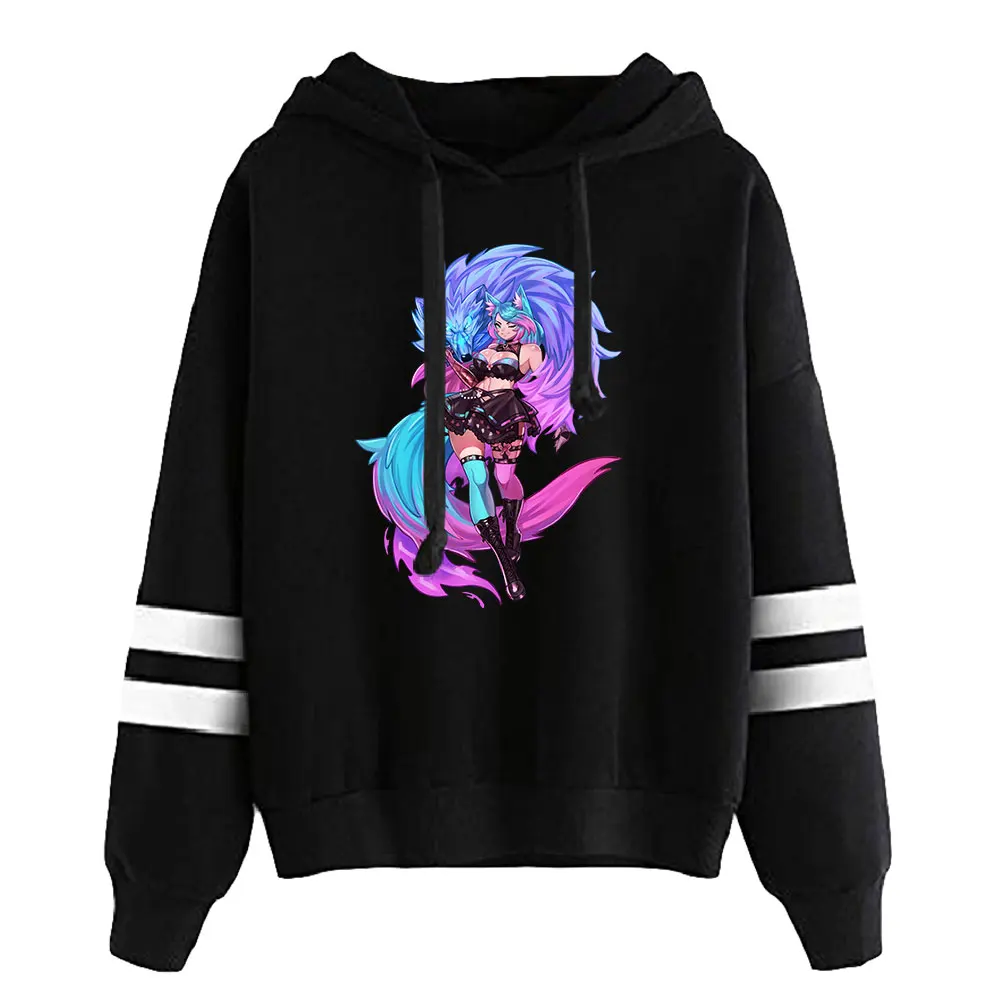 

2026 Silvervale VTuber Unisex Pocketless Parallel Bars Sleeve Sweatshirt Men Women's Hoodie Harajuku Streetwear Anime Clothes