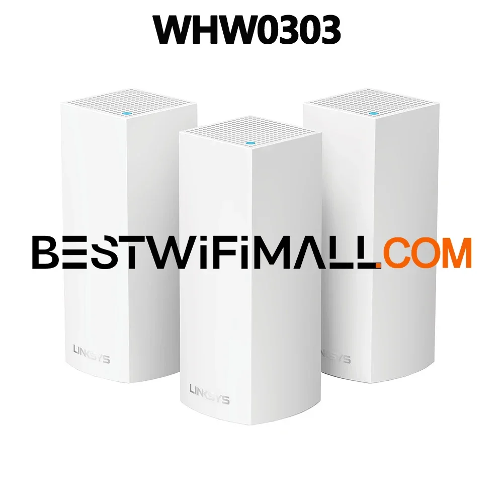 LINKSYS WHW0303 WHW0302 WHW0301 Velop Intelligent Mesh WiFi Router, Tri-Band Whole Home Wi-Fi Network System, 1-3 Packs White