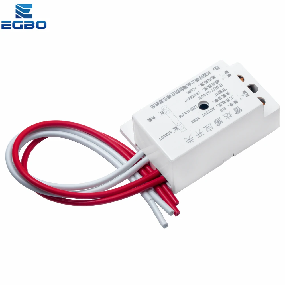 Interruptor de Sensor infrarrojo automático, módulo de Sensor de movimiento corporal de Radar de microondas PIR, ajustable para rango de distancia de tiempo, 220V CA 50Hz, 1 ~ 10 piezas