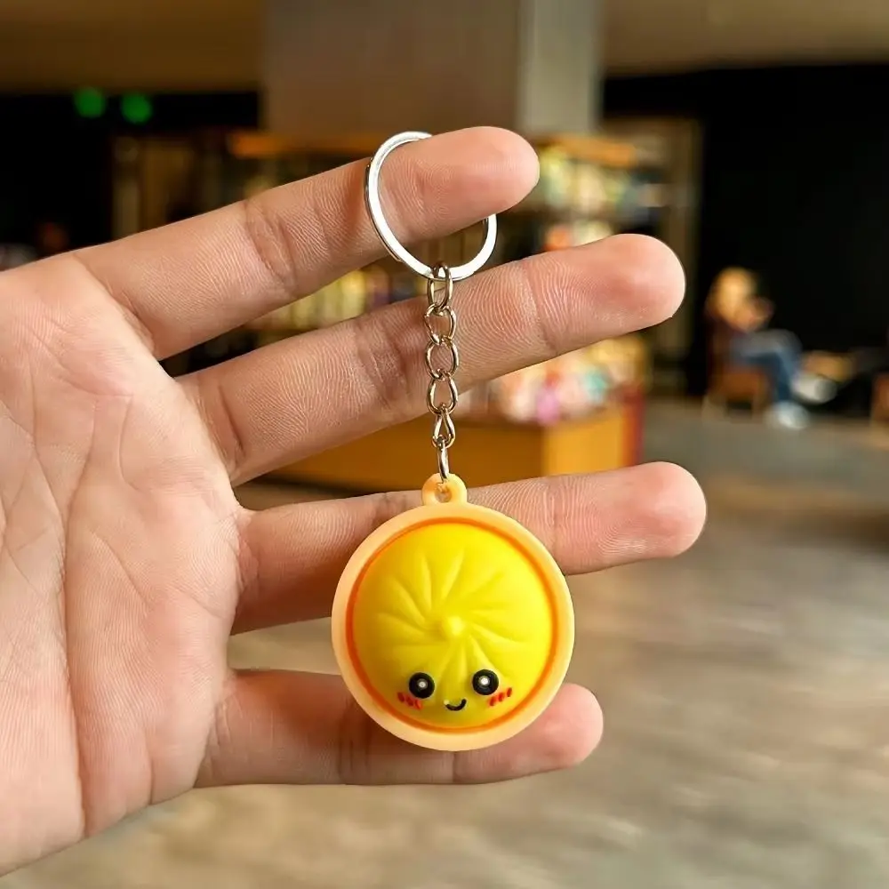 Backpack Charm ith Steamer Mini Dumplings Squishy Squeezable Cute Pinch Sensory Crystal Pendant Clicker Keychain Boys Girls