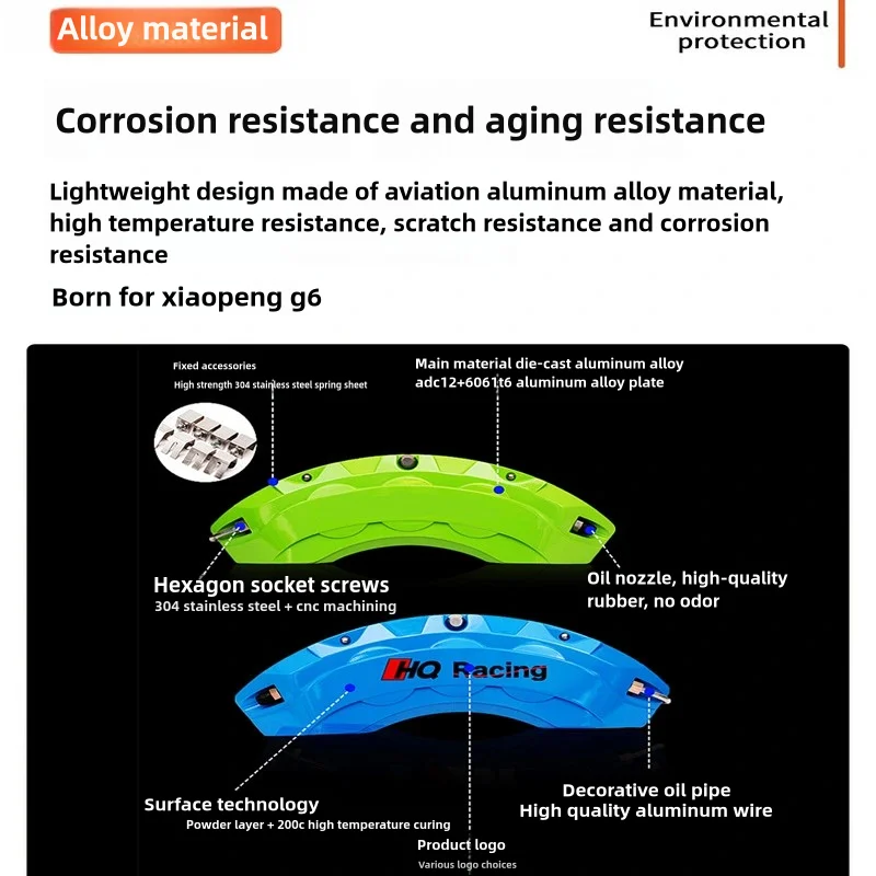 Voor Xpeng G6 22-24 Auto Schijfremklauw Beschermhoes Voor/Achter Rem Luchtvaart Aluminium Mechanische Remmen remklauwen Deel