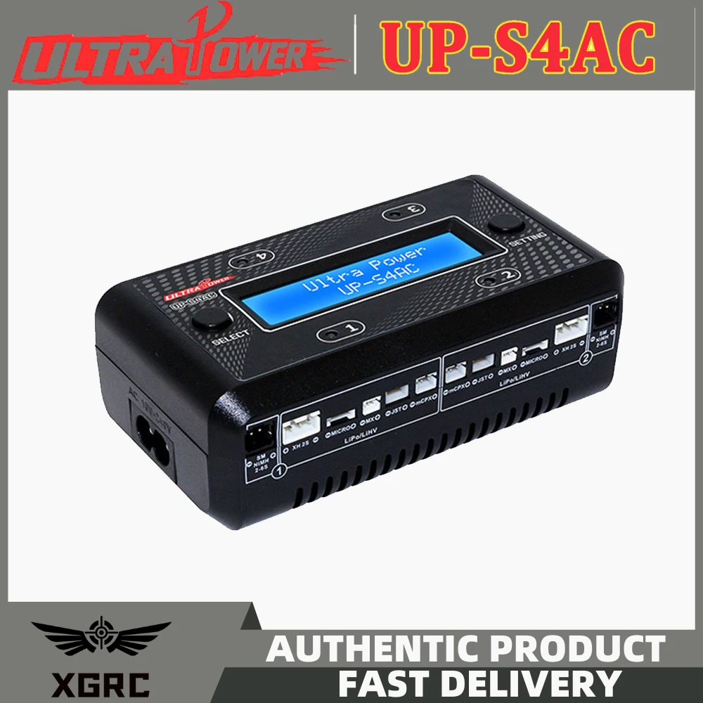 

ULTRA POWER UP-S4AC Battery Charger LCD Digital Display 4x7W 1A AC DC Charger for 1S-2S LiPO/LiHV 2S-6S NiMH/NiCd Battery