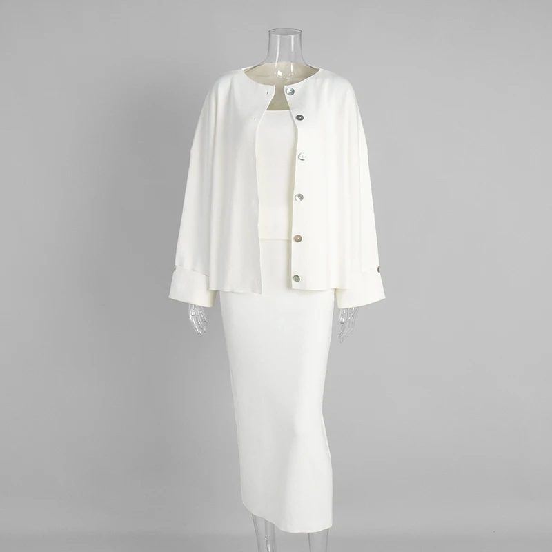 Tornova ผู้หญิงถักชุด 3 ชิ้นแขนยาวเสื้อสเวตเตอร์ถักสลิงเสื้อกั๊ก Slit High เอวกระโปรง Lady 2025 ฤดูใบไม้ร่วงฤดูหนาวเสื้อกันหนาวชุด