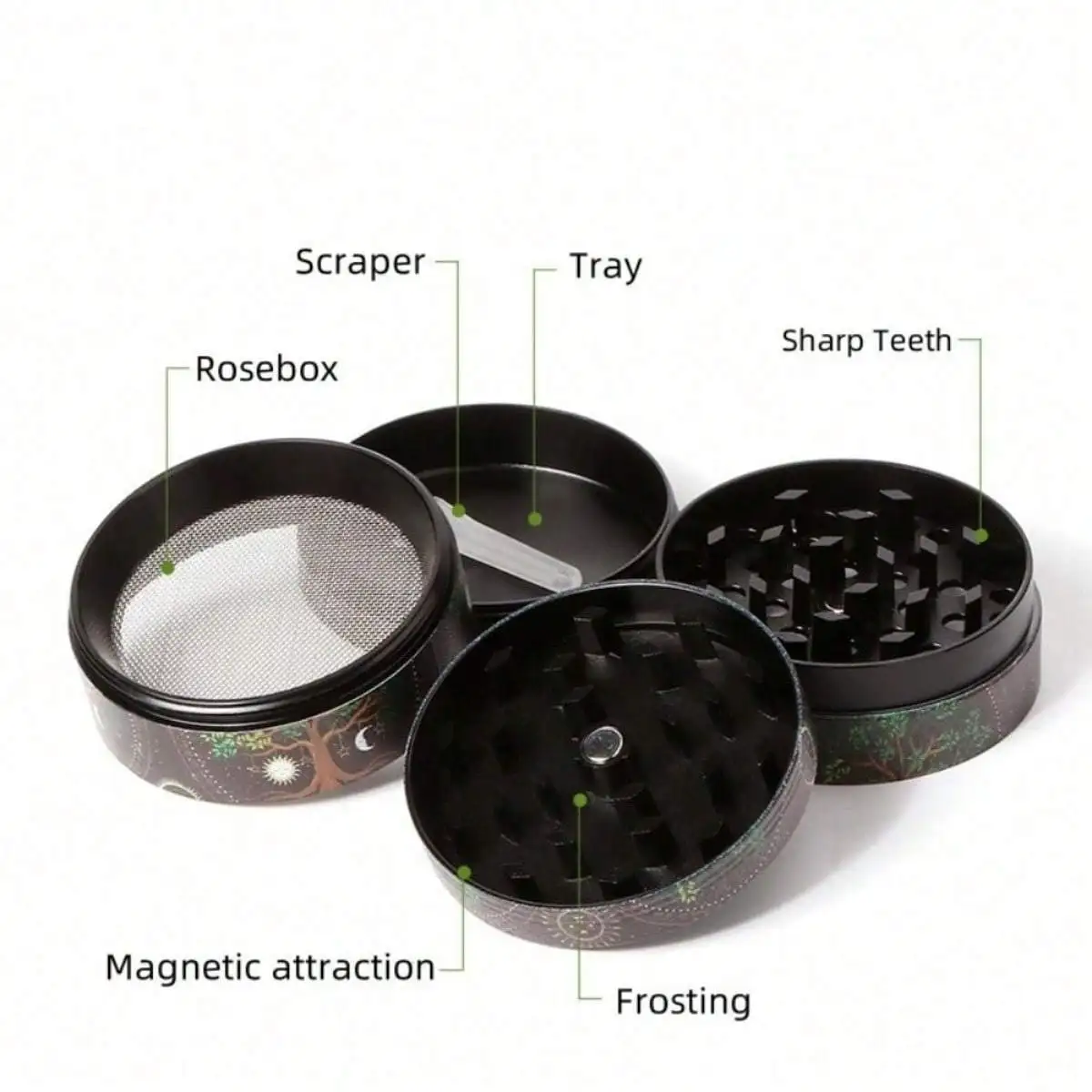 50mm Dragon Metal Herb Grinder Tobacco 4-layer Spice Mill Salt Mortar Grass Raw Tobacco Grinder Smoking Accessories Kitchen Tool