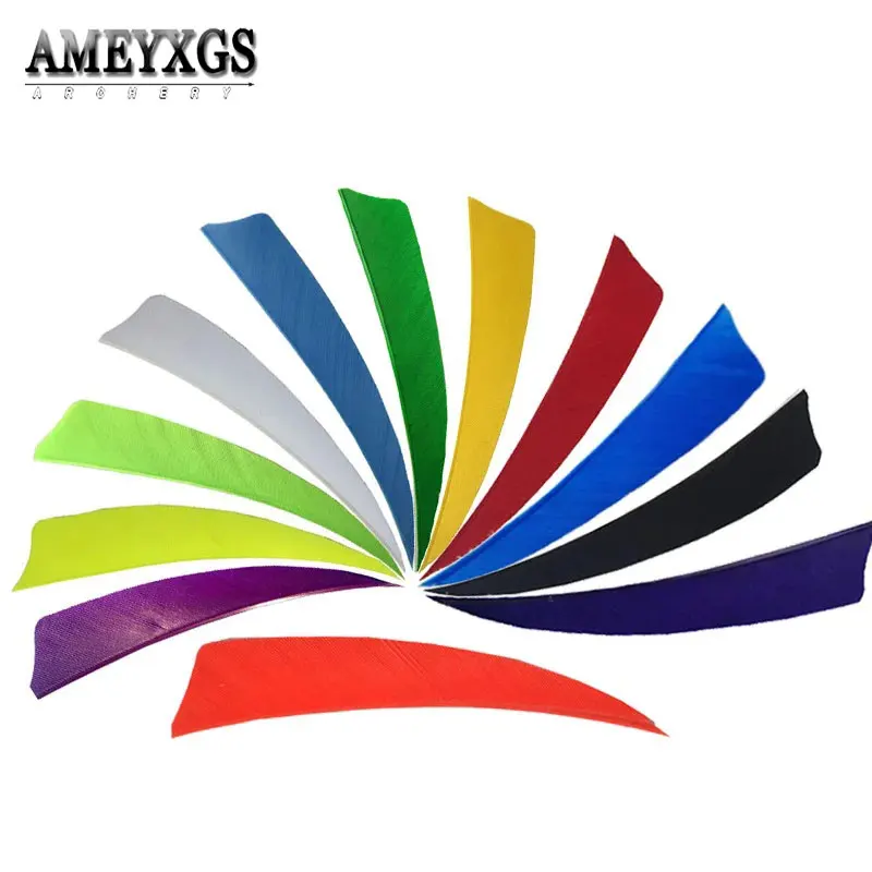 

36pcs 4 inch Arrow Feather Shield-shape Natural Turkey Feather Right Wing For Bow Hunting Shooting Archery Arrow Vanes