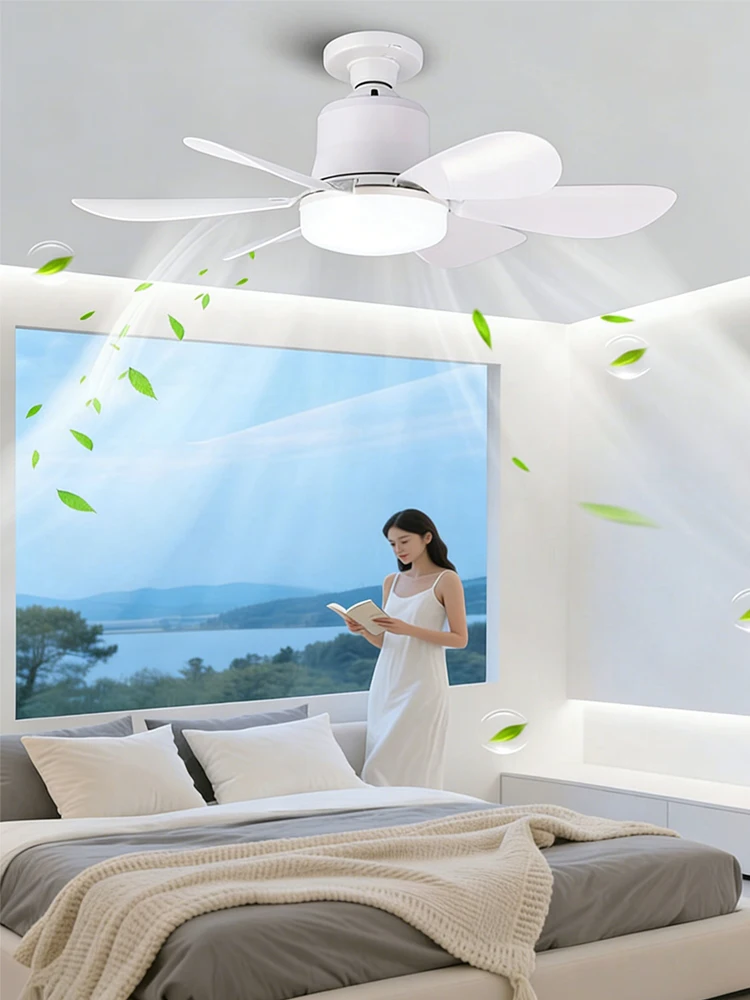 42/52 cm Deckenventilator mit LED-Lampe, ferngesteuert, 3 Farben dimmbar, geräuschlos, 6 Flügel, für Schlafzimmer, Büro, Innenbereich, Deckenventilatoren, Beleuchtung