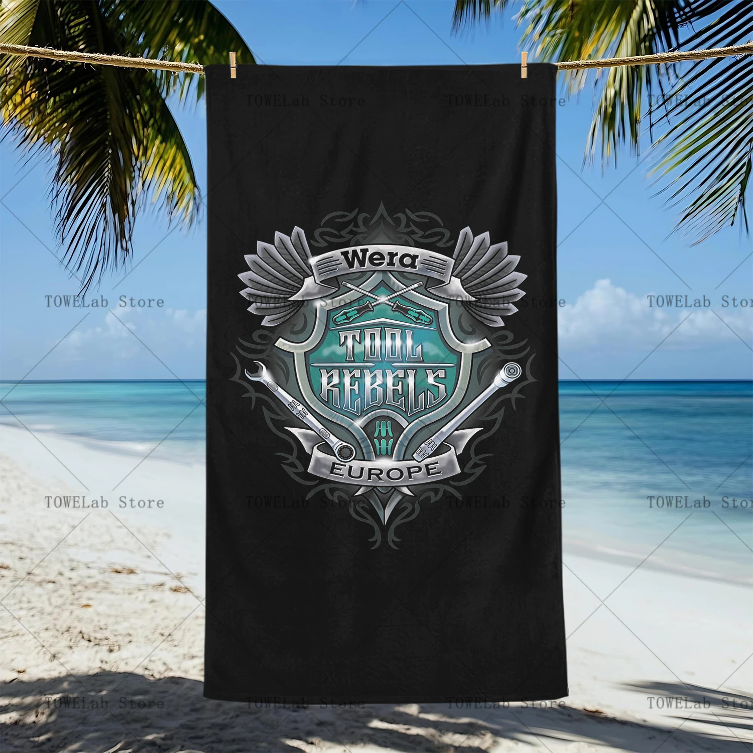 75X150CM W-WeraS Tools Beach Towel, Soft Absorbent Towel, Multi-use for Swimming Gym Camping Outdoor Travel Sport Towel
