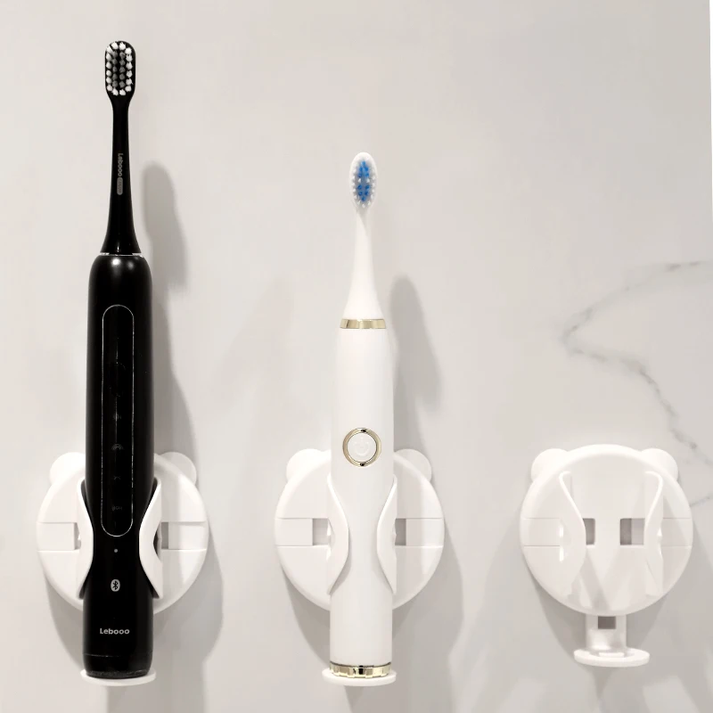 Self-adjusting Wall-mounted Toothbrush Holder Punch-Free Adhesive Electric Toothpaste Rack Bathroom Storage Organizer