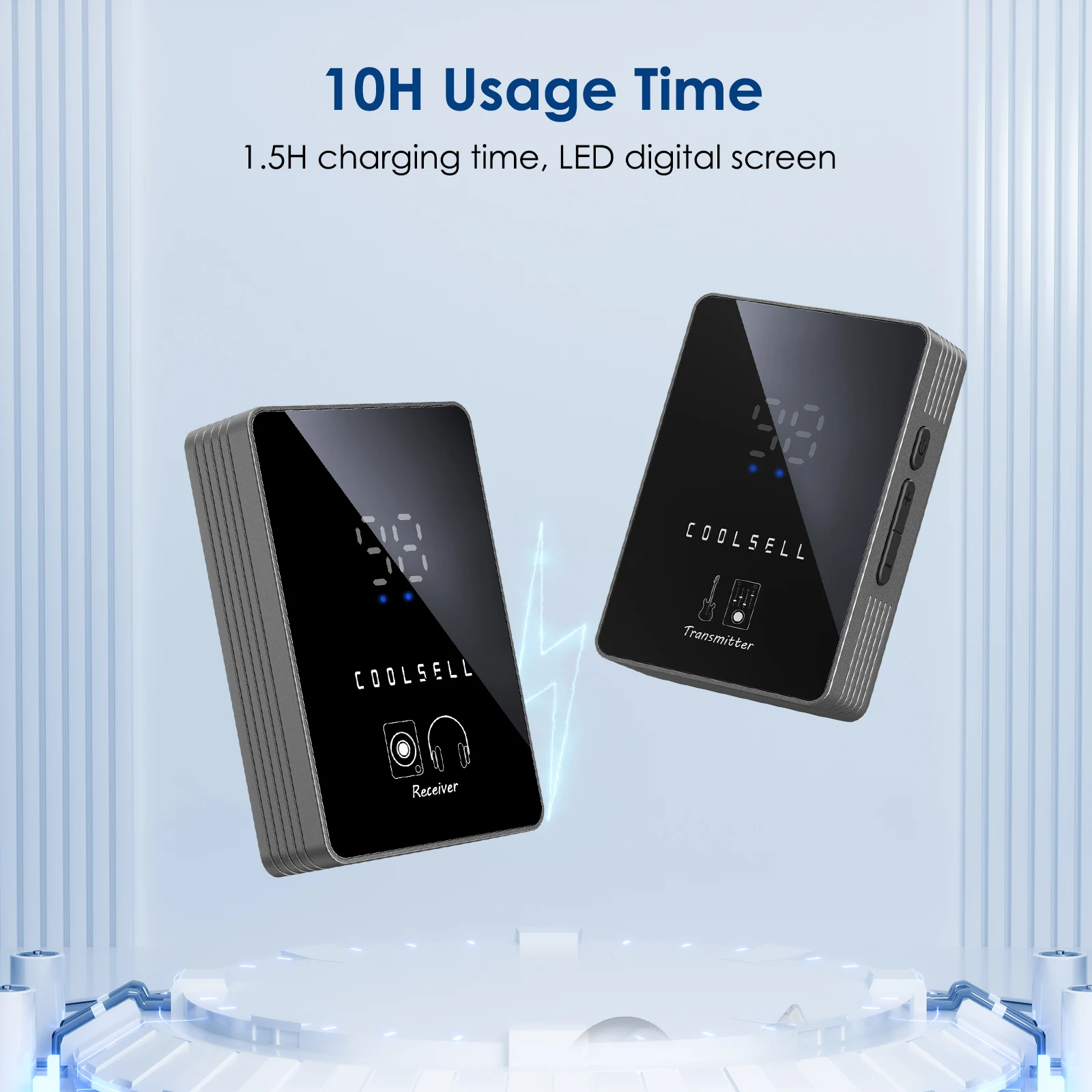 Sistema IEM Wireless 2.4GHz, Sistema di Monitoraggio In-Ear Digitale Wireless con Trasmettitore Bodypack e Ricevitore per Palco, Studio e Live