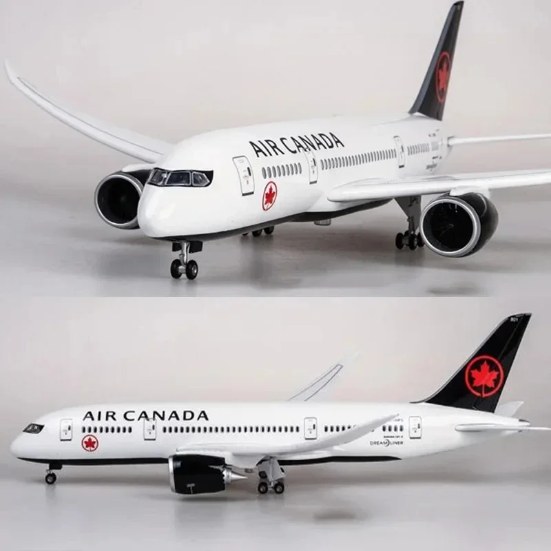 Hot Sale 1/130 Scale 43cm Airplane 787 B787 Dreamliner Aircraft Canada Airlines Model W Light &Wheel Diecast Plastic Resin Plane