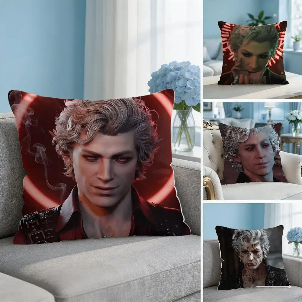 Game BG3 A-Astarion Cushion Cover Soft Short Plush Throw Pillow Cover Hidden Zipper Cutecore Sofa Bedroom Home Decor