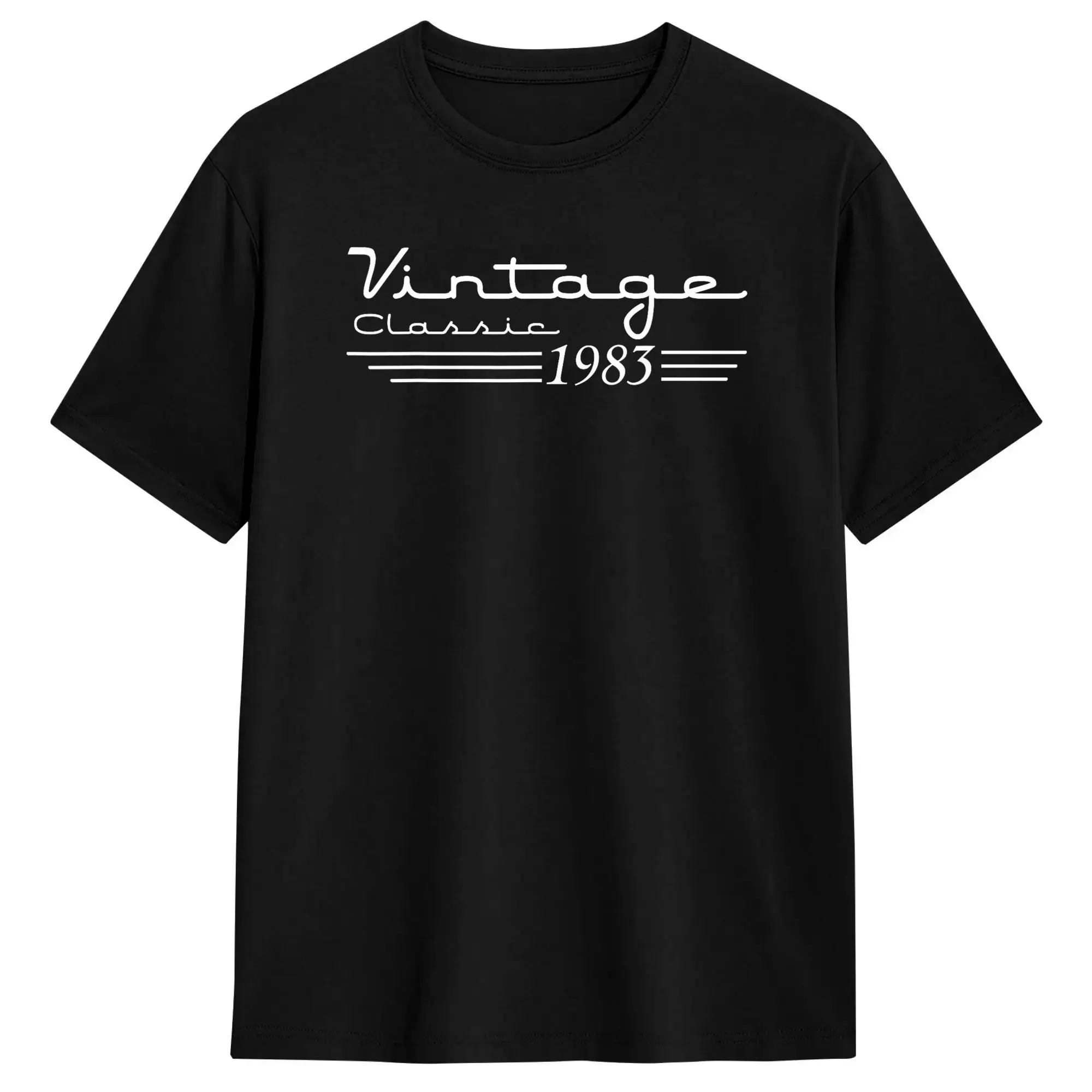 Mens T Shirt Vintage 1983 Th Birthday Decorations Vintage   Years Old T-Shirts Novelty  Summer Tees Cotton Tops Plus Size 6XL
