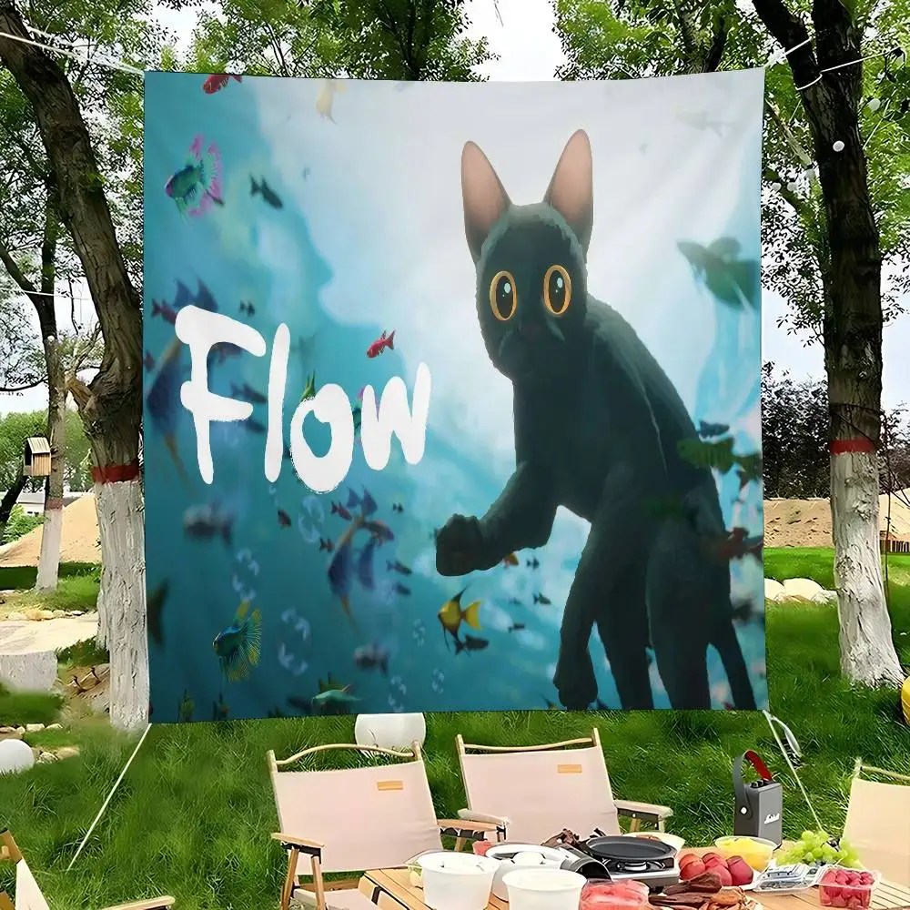 Movie F-Flow Cat DIY Flag For Family Group Photo Living Room Home Dorm Decor Wall Art Decor Banner
