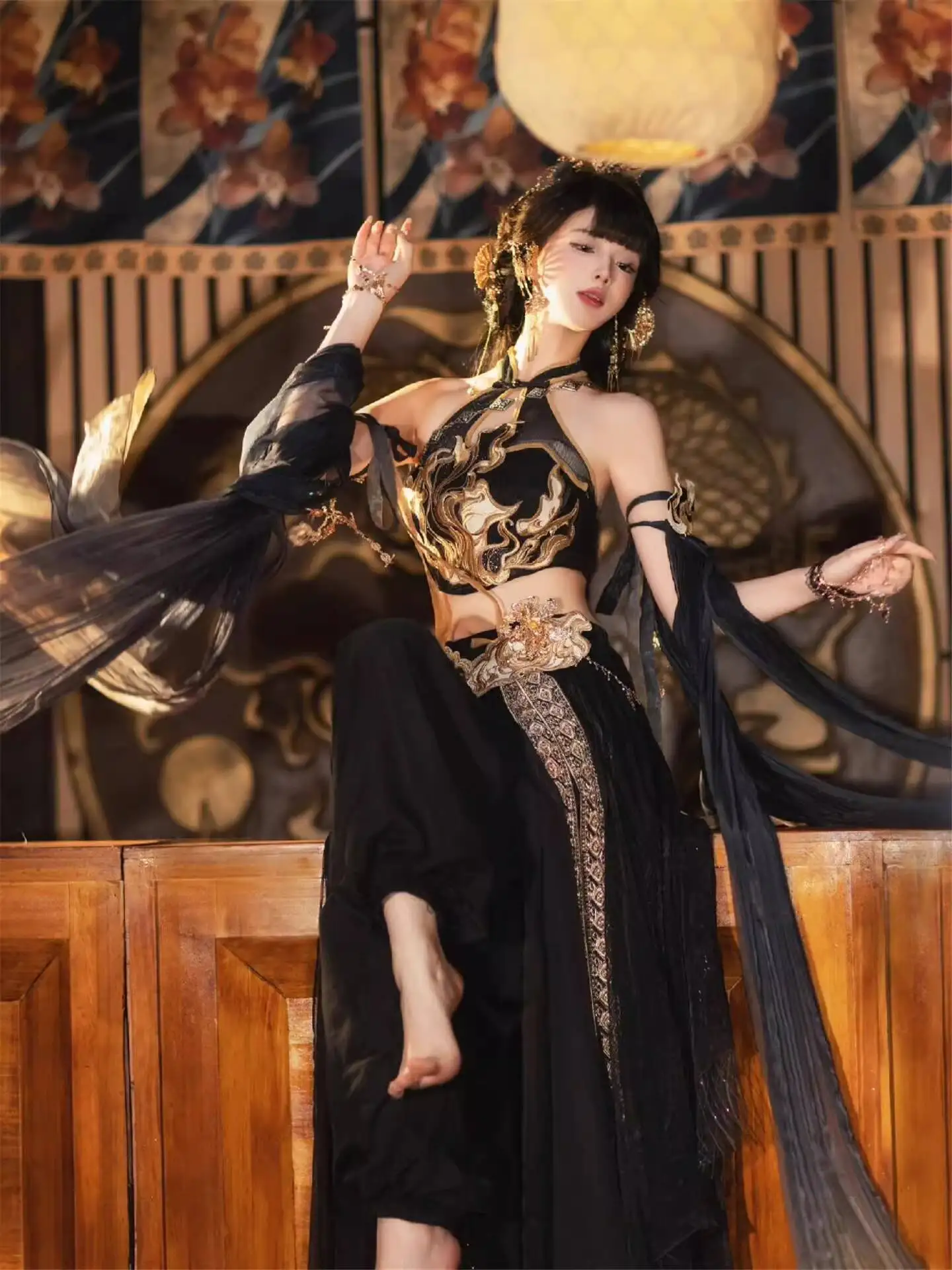 

New Exotic Style Princess Of The Western Regions Dunhuang Flying Apsaras Dance Dark Embroidery Fiesta Carnival Halloween Cosplay