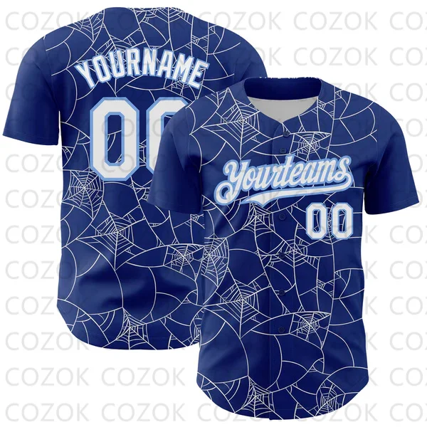 Unisex Custom Cobweb Baseball Jersey, 3D impresso camisa, camisas da equipe, Hip Hop Tops, homens e mulheres