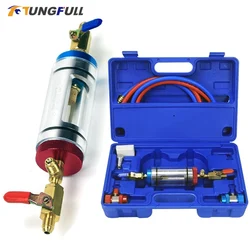 Upgraded Style Car Air Conditioning Refrigerant Oil Analyzer Refrigeration Oil Filler A/C System Compressor Oil Filter