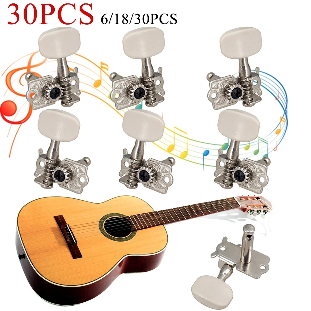 6-30Pcs Guitar String Tuning Pegs 3L 3R Guitar Knob Machine Heads Tuners Metal Guitar Tuning Keys Pegs for Guitar Replace Parts