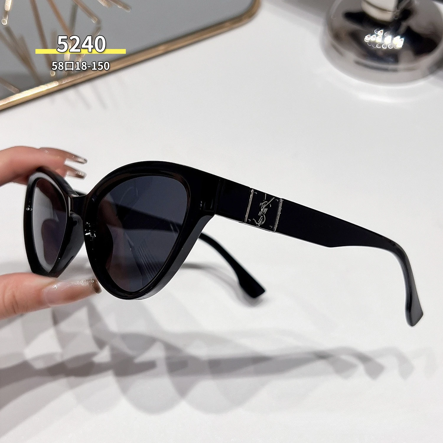 2025 New Women's Cat Eye Polarized Sunglasses - Small Frame Light Luxury High-End UV400 Protection, Popular Fashion Shades